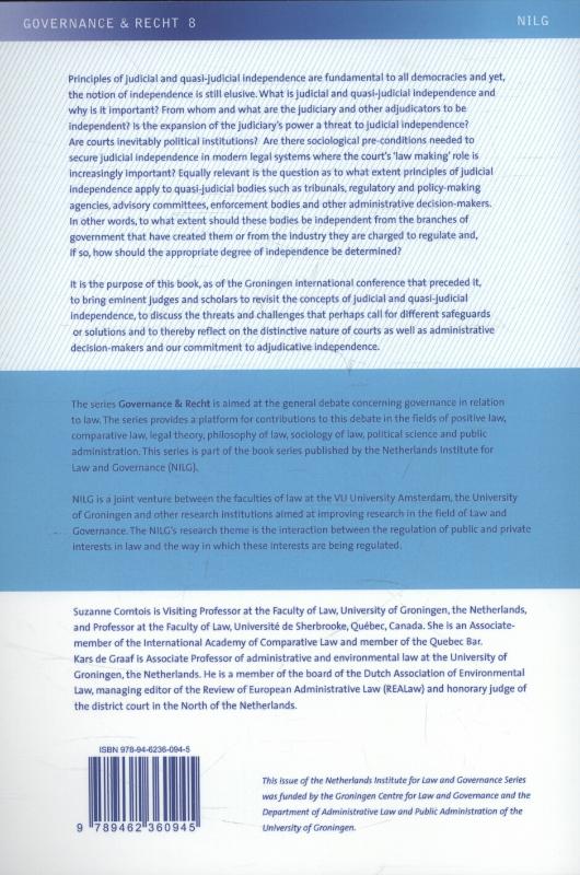 Achterkant van On judicial and quasi-judicial independence