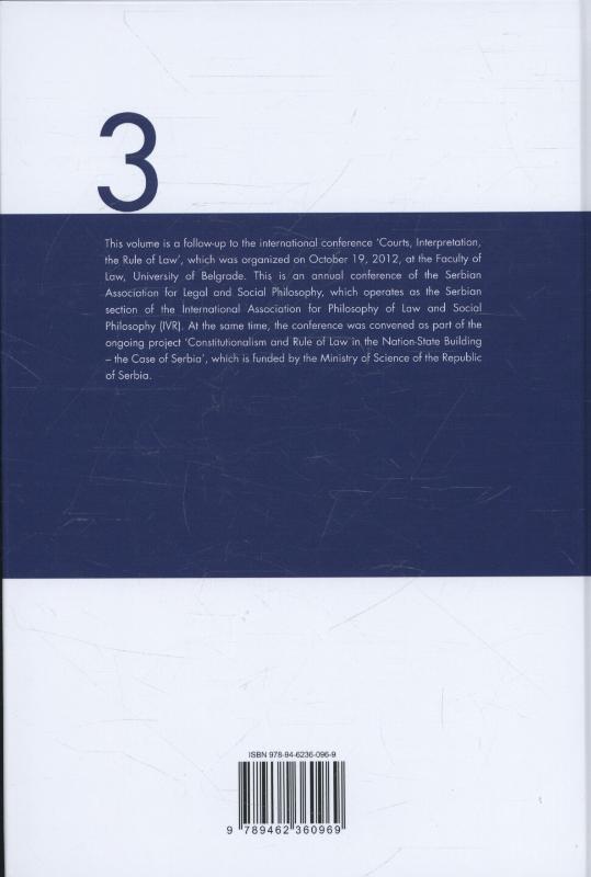 Achterkant van Courts, interpretation, the rule of law