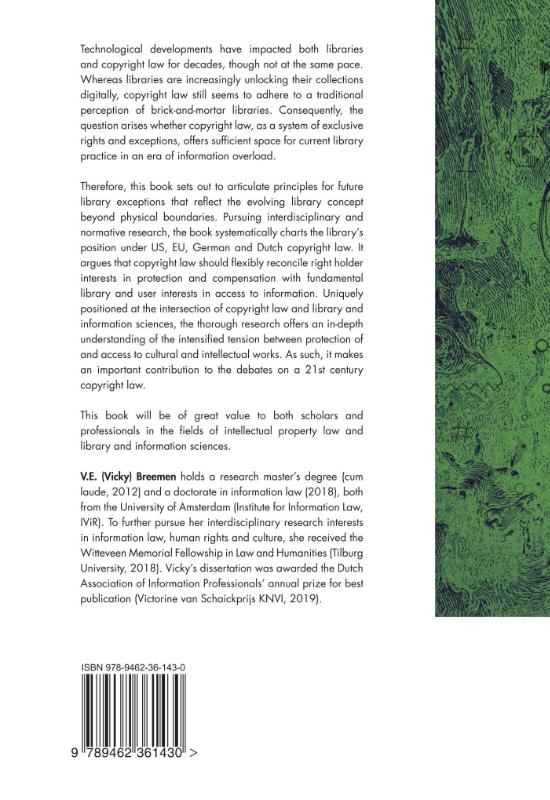 Achterkant van The Interplay Between Copyright Law and Libraries
