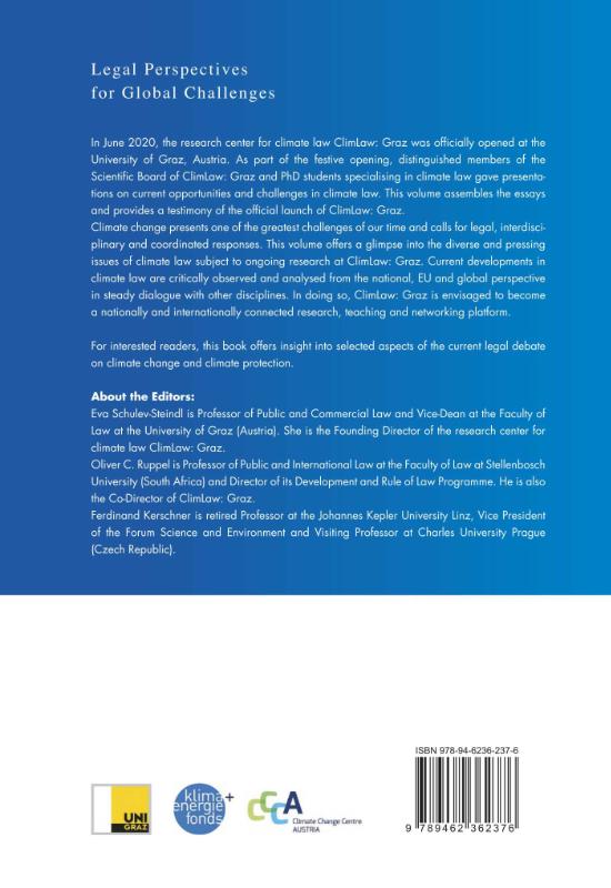 Achterkant van Climate Law - Current Opportunities and Challenges
