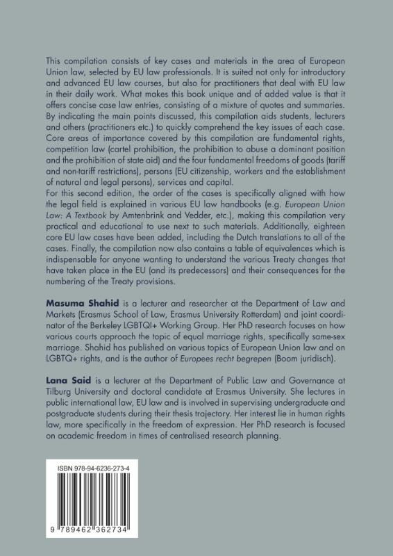 Achterkant van Cases and Materials European Union Law