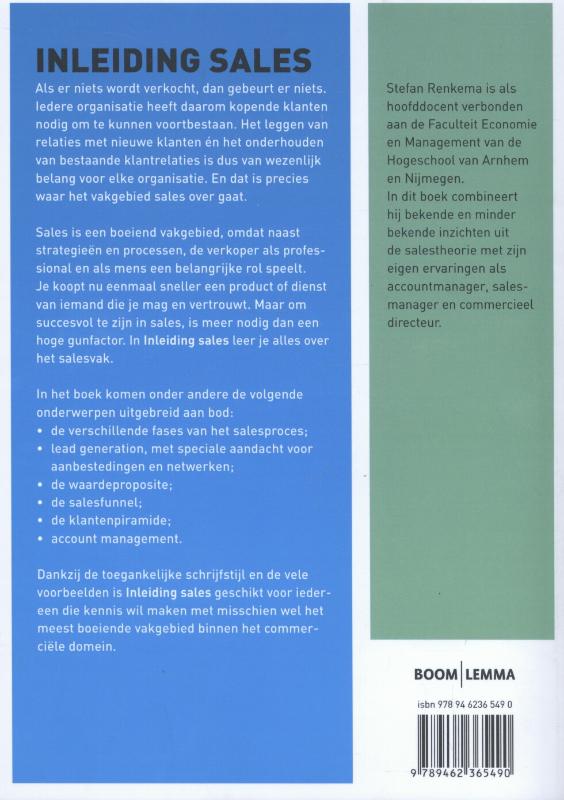 Achterkant van Inleiding sales