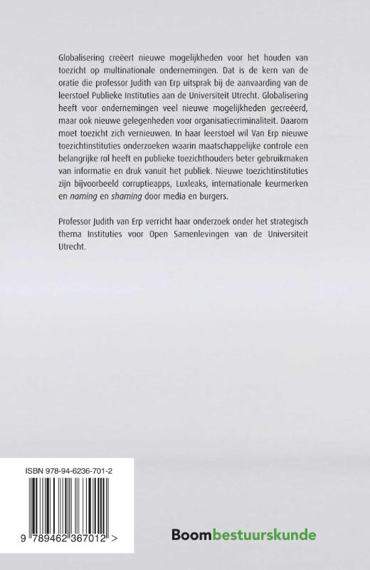 Achterkant van Toezicht in de open samenleving