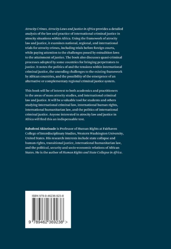 Achterkant van Atrocity Crimes, Atrocity Laws and Justice in Africa