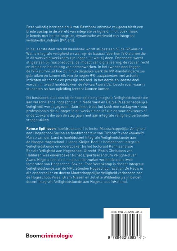 Achterkant van Basisboek integrale veiligheid