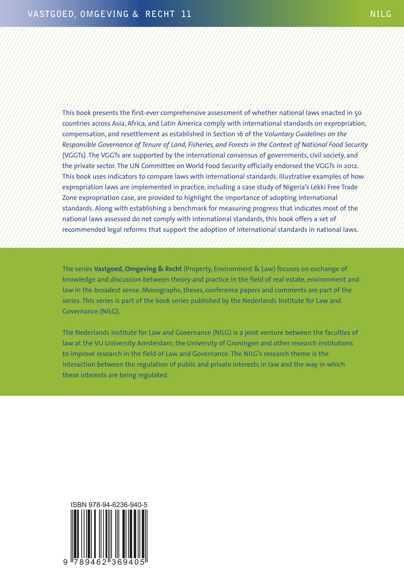 Achterkant van National-Level Adoption of International Standards on Expropriation, Compensation and Resettlement
