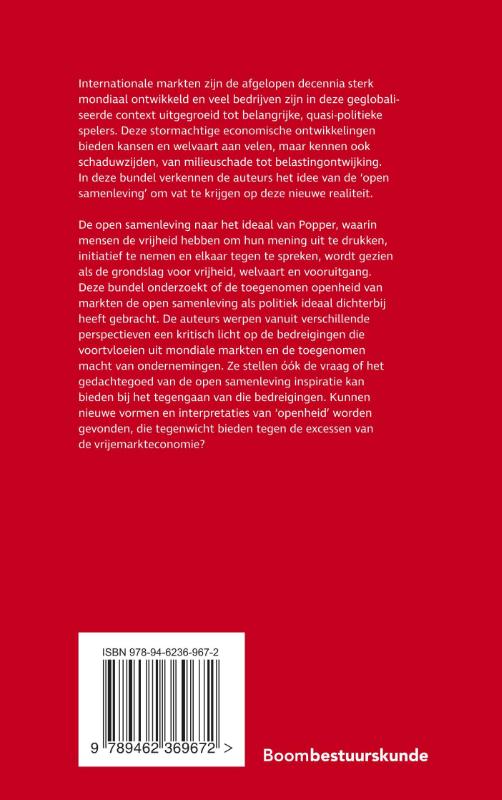 Achterkant van Ondernemen in de Open Samenleving