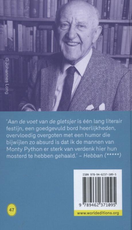 Achterkant van Aan de voet van de gletsjer