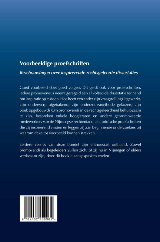 Achterkant van Voorbeeldige proefschriften
