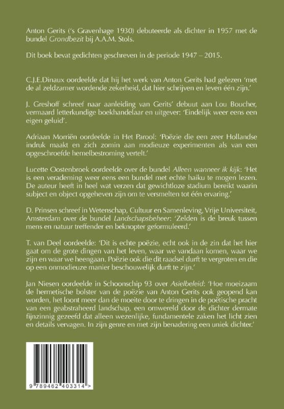 Achterkant van Verzamelde gedichten