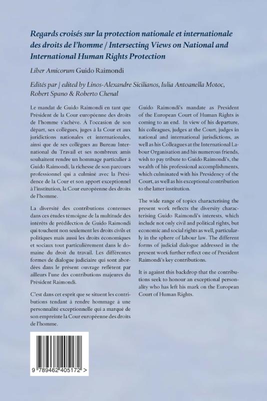Achterkant van Intersecting Views on National and International Human Rights Protection/Regards croisés sur la protection nationale et internationale des droits de l'homme