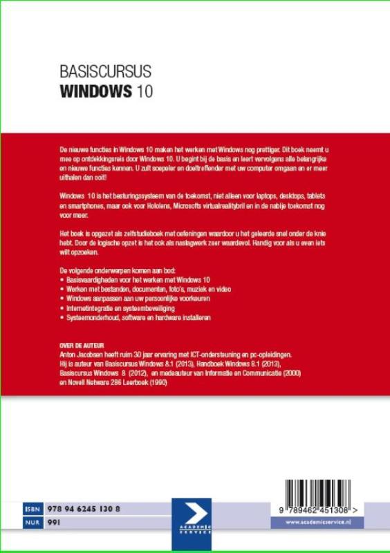 Achterkant van Basiscursus Windows 10