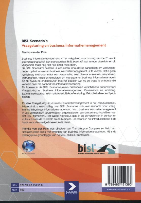 Achterkant van Vraagsturing en business informatiemanagement