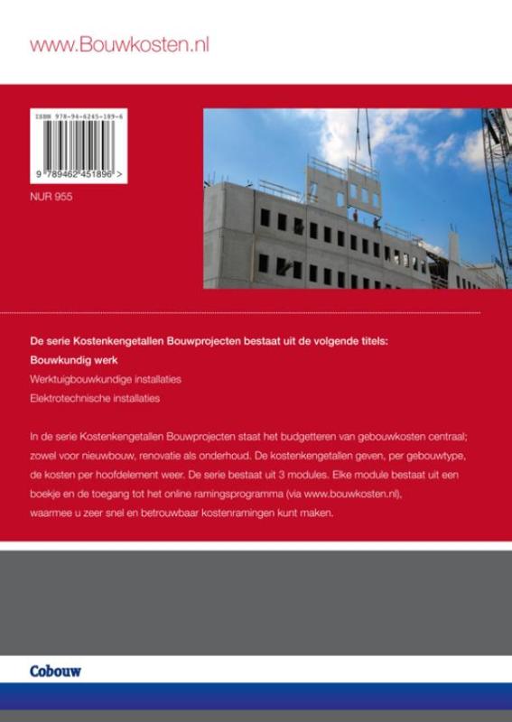 Achterkant van Kostenkengetallen bouwprojecten bouwkundig werk 2016