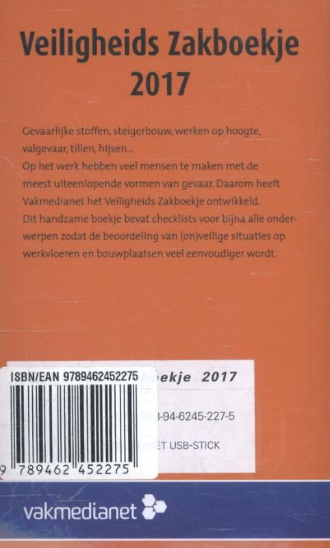 Achterkant van Veiligheids Zakboekje 2017