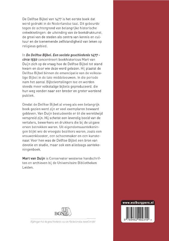 Achterkant van De Delftse Bijbel