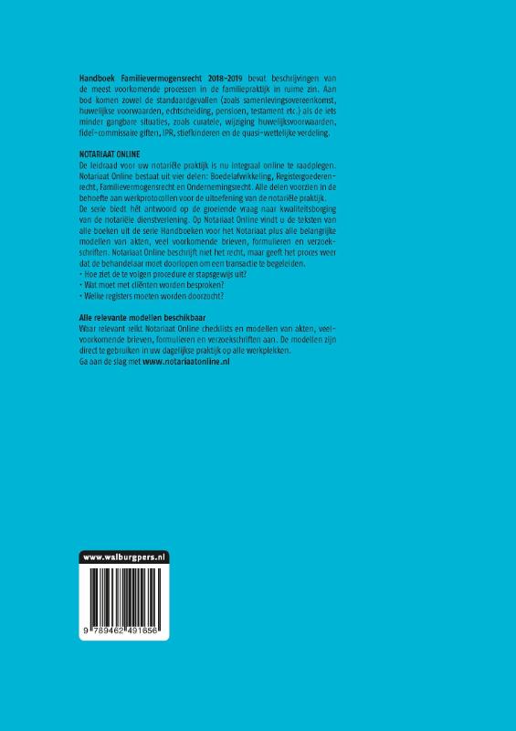 Achterkant van Handboek Familievermogensrecht 2020-2021 (set)