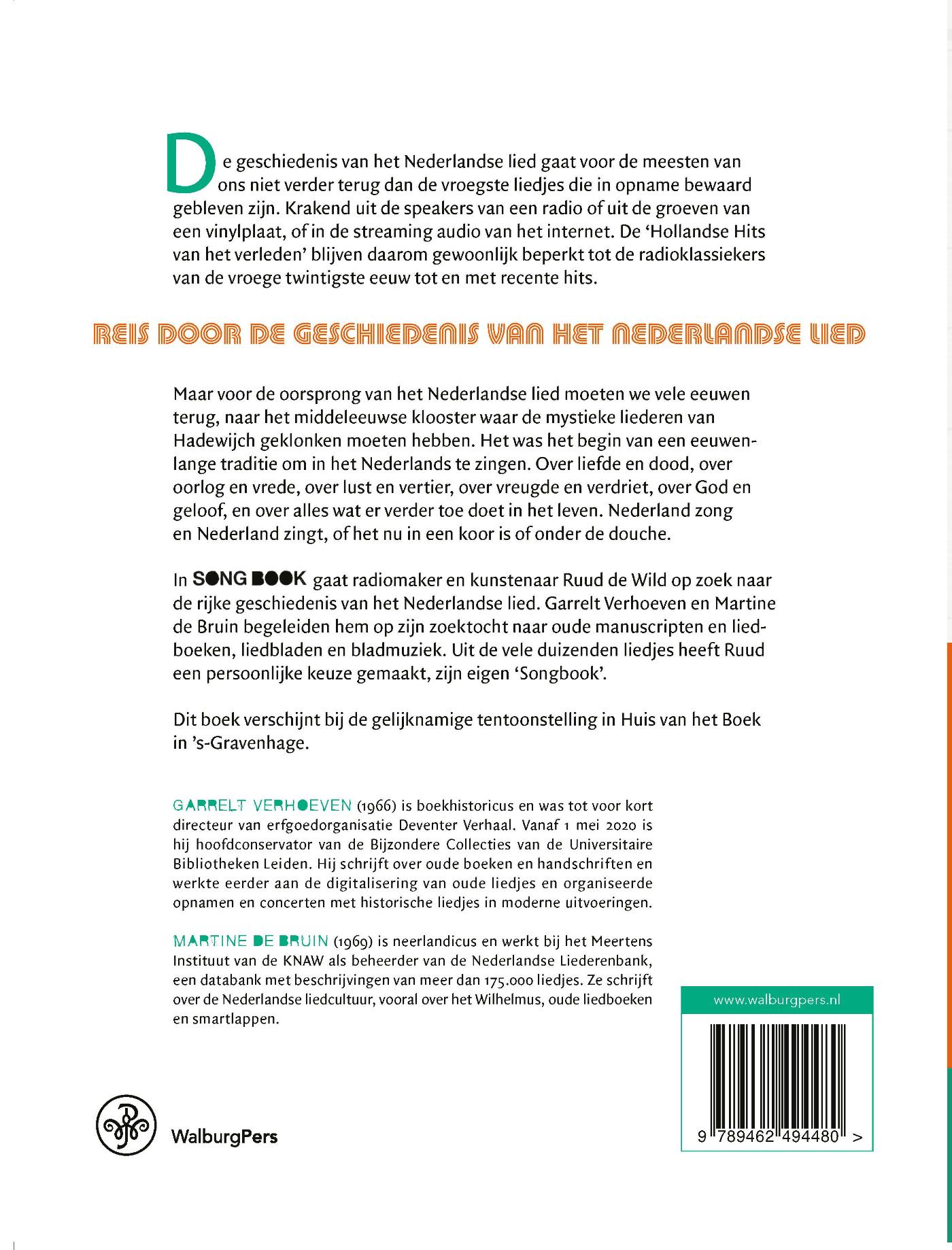 Achterkant van Songbook van Ruud de Wild