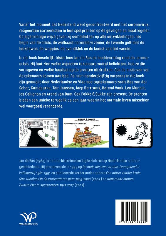 Achterkant van Corona in cartoons