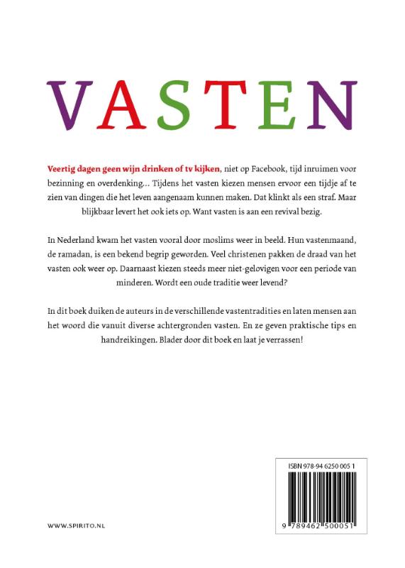 Achterkant van Vasten
