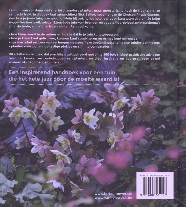 Achterkant van 365 dagen kleur in je tuin