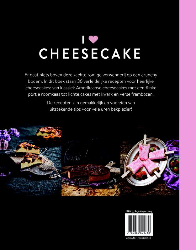 Achterkant van I love cheesecake