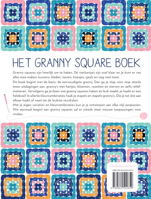 Achterkant van Het granny square boek
