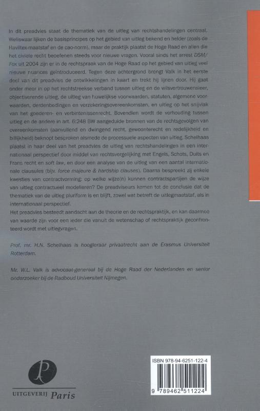 Achterkant van Uitleg van rechtshandelingen