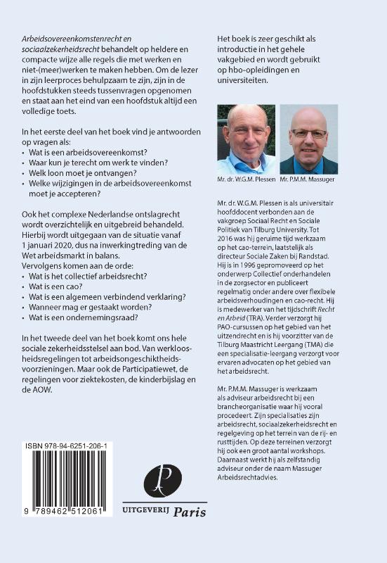 Achterkant van Arbeidsovereenkomstenrecht en sociaalzekerheidsrecht