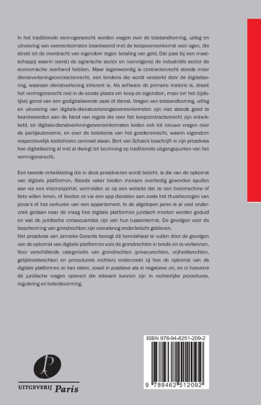 Achterkant van Digitalisering, vermogensrecht, de platformeconomie en grondrechten