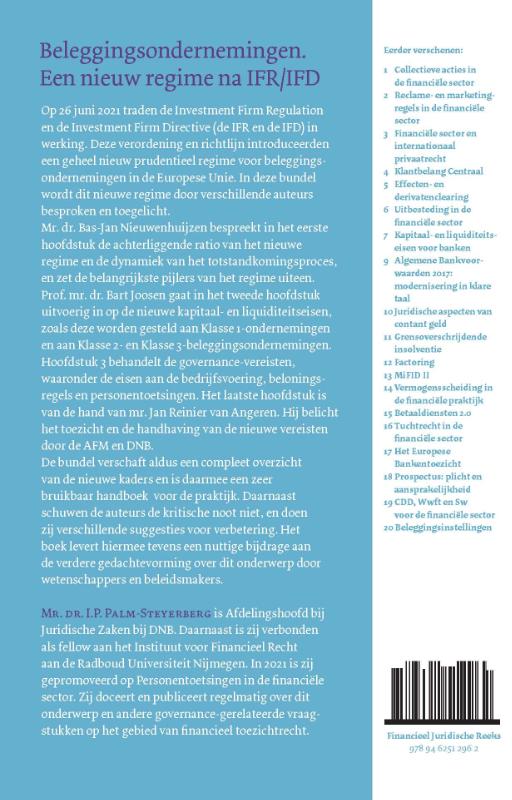 Achterkant van Beleggingsondernemingen. Een nieuw regime na IFR/IFD