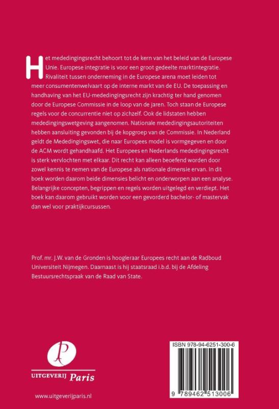 Achterkant van Mededingingsrecht in de EU en Nederland