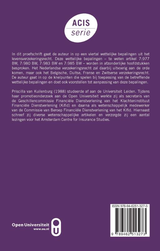 Achterkant van Knelpunten in het levensverzekeringsrecht