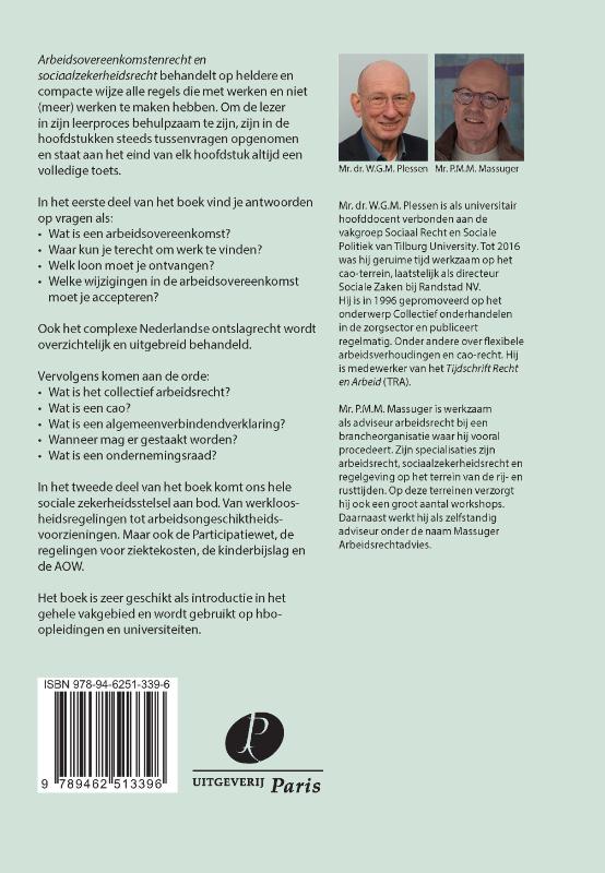 Achterkant van Arbeidsovereenkomstenrecht en sociaalzekerheidsrecht