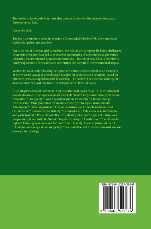 Achterkant van EU Environmental Policy and Law: Reflections at Fifty