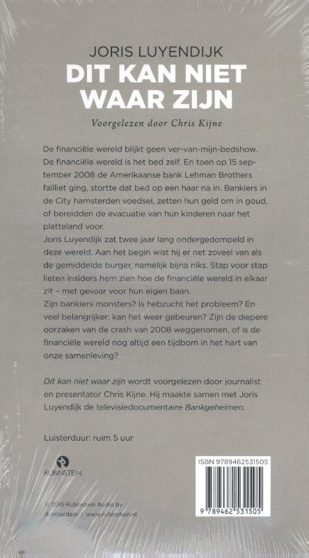 Achterkant van Dit kan niet waar zijn