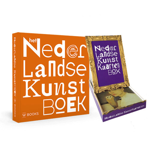 Achterkant van Nederlandse Kunstboek en Kunstkaartenbox