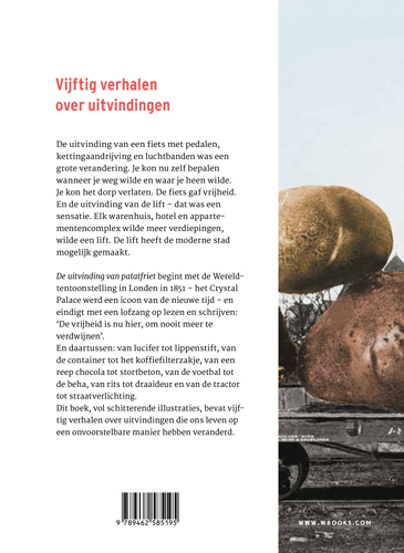 Achterkant van De uitvinding van patatfriet