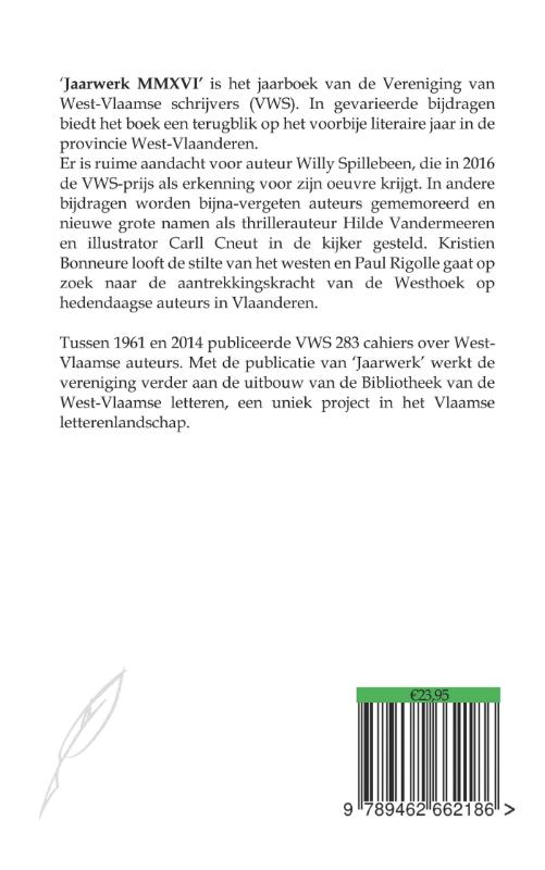 Achterkant van Jaarwerk MMXVI