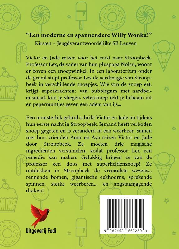 Achterkant van De weerbeer van Stroopbeek