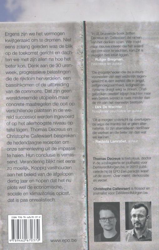 Achterkant van Dit is morgen