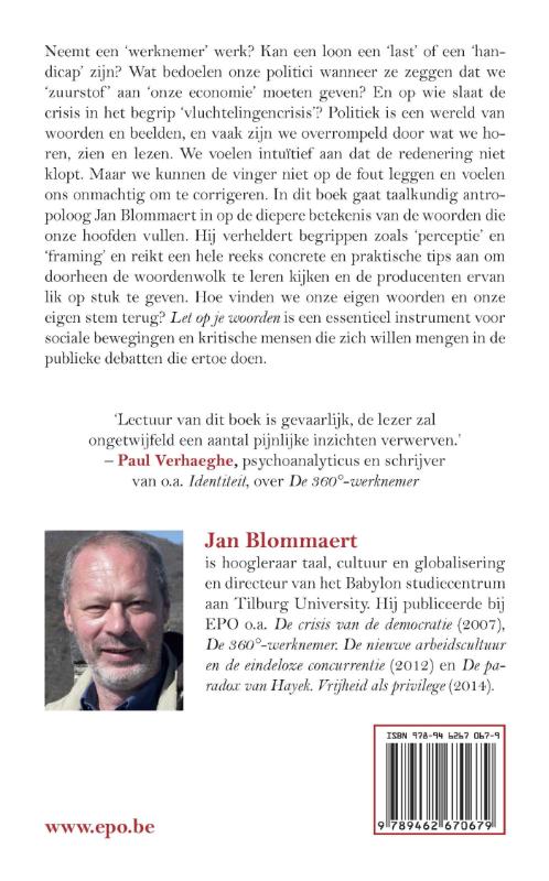 Achterkant van Let op je woorden