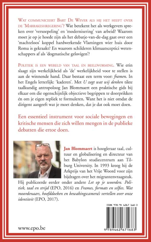 Achterkant van U zegt wat wij denken