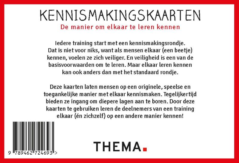Achterkant van Kennismakingskaarten