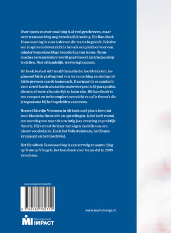 Achterkant van Handboek Teamcoaching