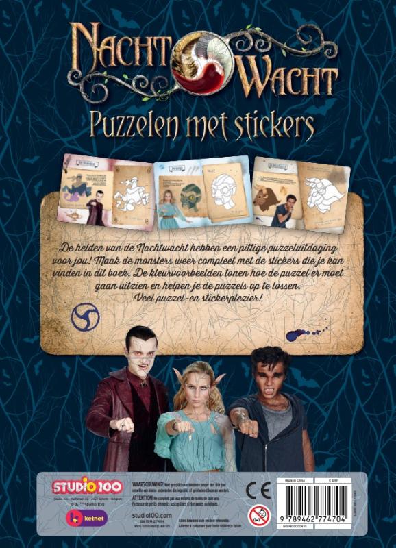 Achterkant van Nachtwacht Puzzelen met stickers