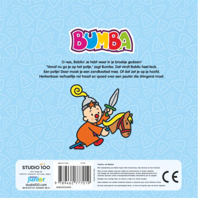 Achterkant van Bumba : kartonboek met flapjes - Op het potje