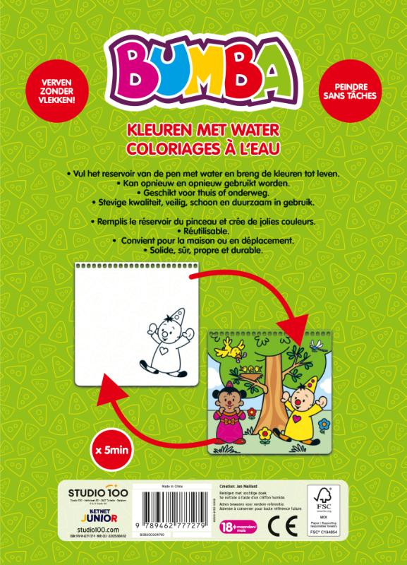 Achterkant van Kleurboek - Kleuren met water