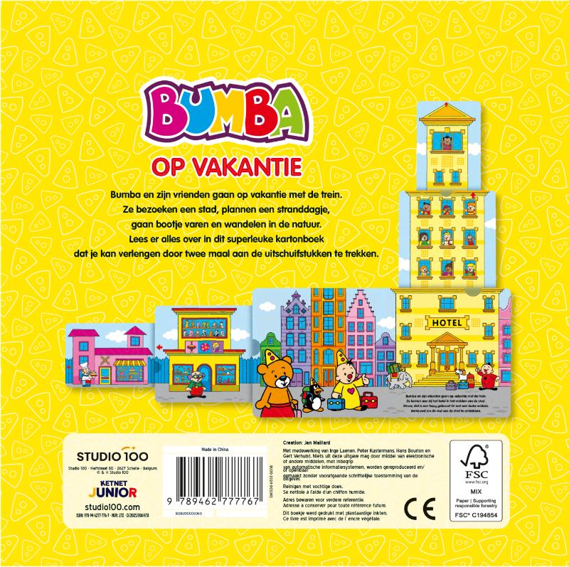 Achterkant van Bumba : uitschuifbaar kartonboek - Op vakantie