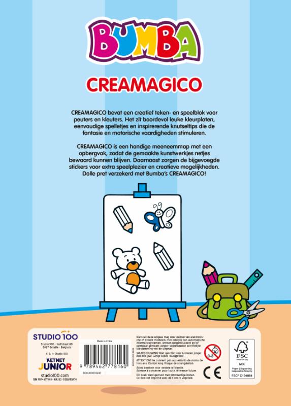 Achterkant van Bumba: Knutselboek in bewaarmap - CreaMagico